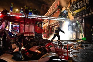 宁夏银川6.21燃爆事故---公司产品举升抢险主战消防车的实际应用